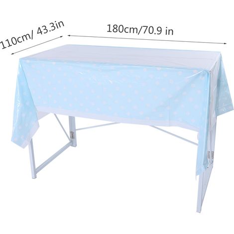 Nappe jetable PVC à pois pour fête à la maison, décor coloré (Bleu) (1/5)