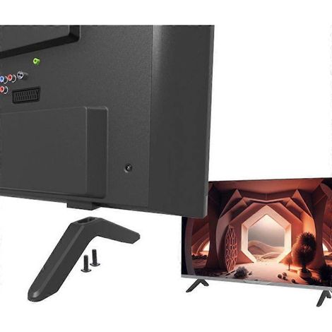 Pieds de télévision robustes, compatibles avec les bureaux et les écrans de télévision, base en aluminium (1/4)