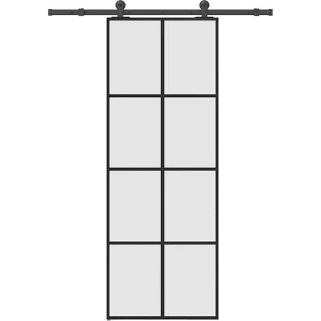 Maison Exclusive - Schiebetür mit Beschlag 76x205 cm ESG-Glas & A