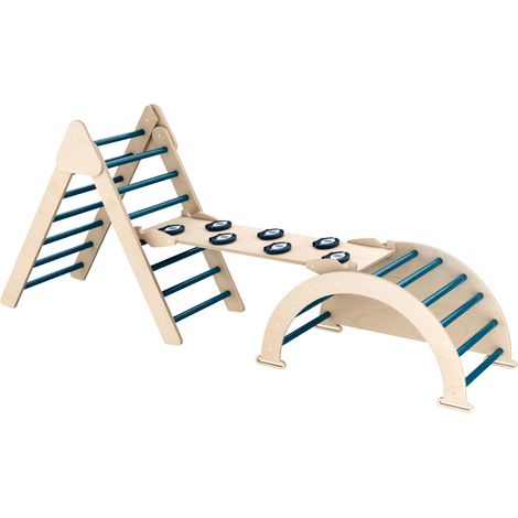 Bambam - Arco da Arrampicata Montessoriano 200x80x45 cm a Triangolo con Cuscino in legno massello per bambini 1-3 anni (1/5)