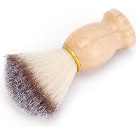 Brosse à raser homme poils nylon doux manche bois massif, outil de nettoyage barbe visage, soin rasage (1/5)