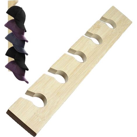 Soporte de pared para sombreros,Perchero vertical de madera,perchero minimalista para guardar sombreros (1/5)