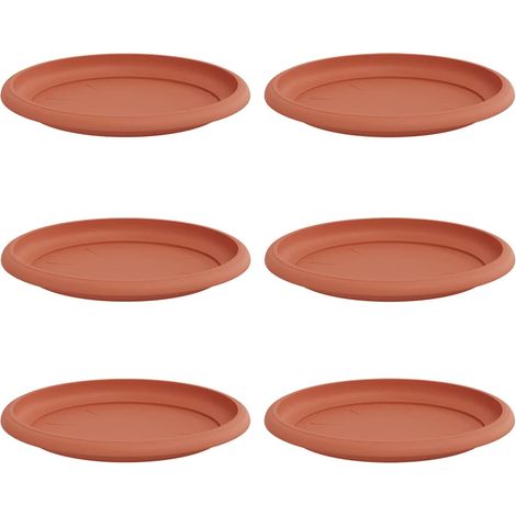Maison Exclusive - Vassoio Rotondo per Fiori 6 pcs Rosso Mattone Ø 19 x 2 cm