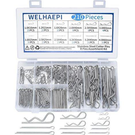 210 Pcs Goupilles Set, R Clips Acier Inox (1/5)
