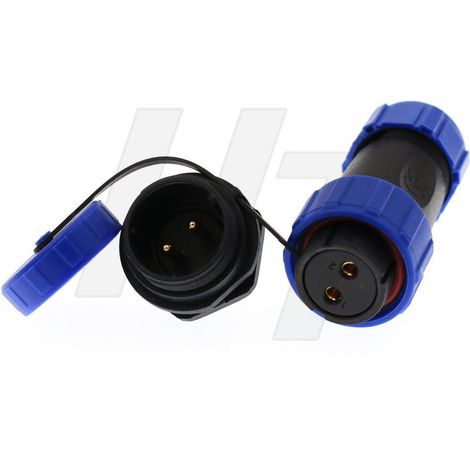 HE21 2 Pin Waterproof Connector 500V/30A Quick Disconnect Female + Male Plug Panel Mount (1/5)