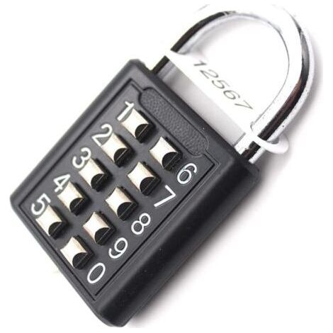 Ahlsen 10-Digit Combination Padlock Combination Lock, Waterproof Metal - Black Anti-Theft Button Padlock (1/5)