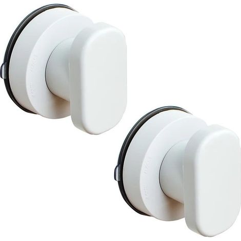 Poignée de Porte à Ventouse Ventouse Forte Tirer Poignées Ventouse Poignées Tiroir Salle de Bains 2 Pièces-Blanc (1/5)