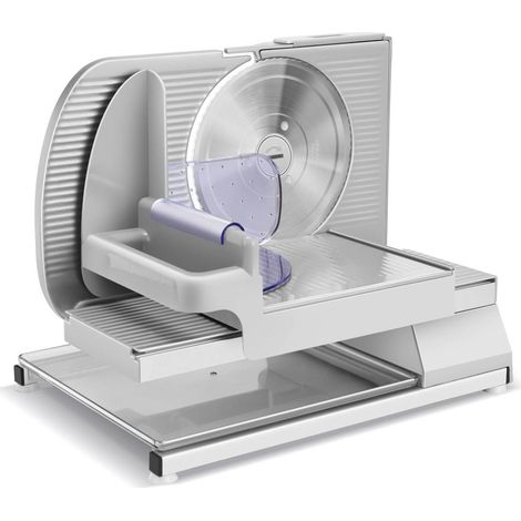 Kitchenchef – Trancheuse électrique 150W en aluminium – Coupe précise pour charcuterie et pain – Design compact et léger