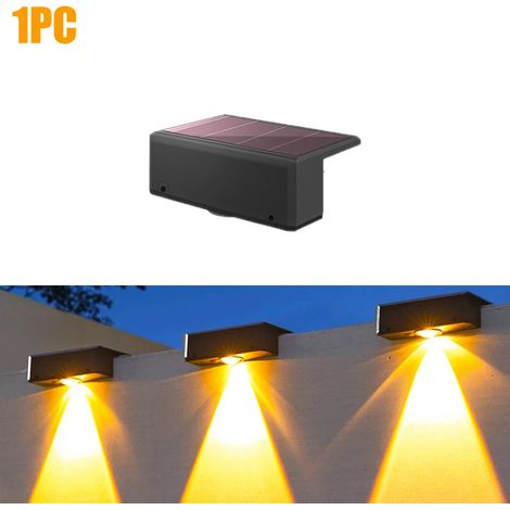 (1 pièce) Lampe murale solaire étanche à LED pour extérieur, idéale pour jardin, balcon ou terrasse. (1/5)