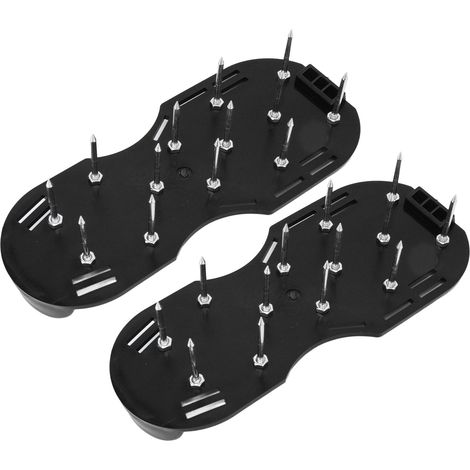 Rasenbelüftungsschuhe, Gartengerät zum Belüften des Rasens, schwarze Metallstollen (2er-Set) (1/5)