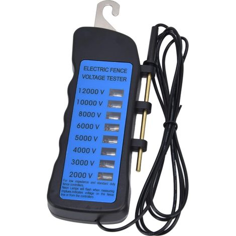 Testeur de Clôture Électrique - 1 Unité - ABS et Cuivre - 8 Voyants Néon - Pour Jardin et Ferme - 2000 à 12000 V (1/5)