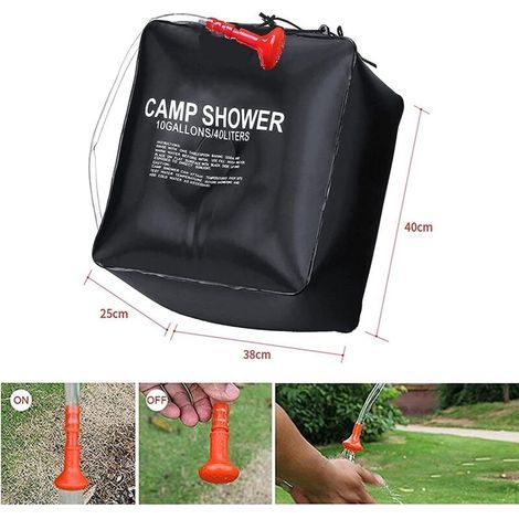 Sac de douche solaire de camping , douche de camping portable , 40L , adapté au camping en plein air , aux voyages (1/3)