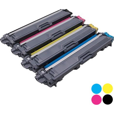 Kit de tóner de sustitución IVOL con chip para Brother TN-247CYMBK - Alternativa para TN-247 y TN-243 - Cian, Amarillo, Magenta, Negro