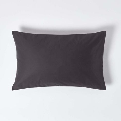 HOMESCAPES Dark Charcoal Grey Egyptian Cotton Housewife Pillowcase 1000 Thread Count - Dark Charcoal Grey