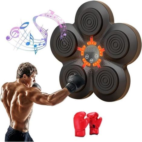 Vernetzter Boxtrainer mit Lautsprecher, interaktives Musiktrainingsgerät, schwarz