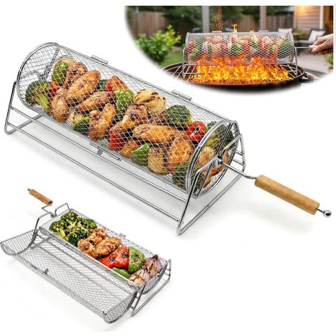 Panier de Cuisson Rotatif Ustensiles pour Barbecue Cadeau Papa 10 cm (1/4)