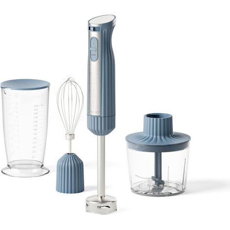 Guzzini 8008392424093 Sous Chef Frullatore a immersione 600W regolabile Turbo acciaio inox incluso bicchiere 700 ml e tritatutto colore Antracite