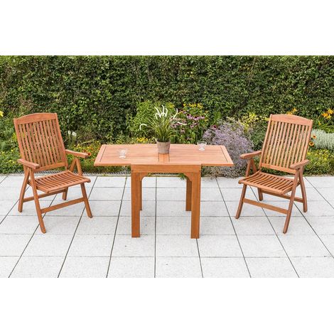 Maracaibo Set 3tlg 2 Sessel Balkontisch 65(130)x70cm