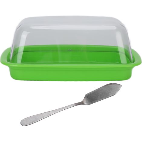Boîte de Conservation à Beurre Courbée avec Couvercle - Plateau à Fromage et Support Beurre - Accessoire de Cuisine Vert (1/5)