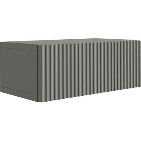 Table de chevet suspendue avec tiroir – façade rainurée, Couleur : aloès vert, 40 x 20 x 16 cm (1/5)