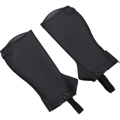 1 paire de mini-chaps d'équitation en microfibre confortable, fermeture éclair, taille jeune unisexe XL (1/5)