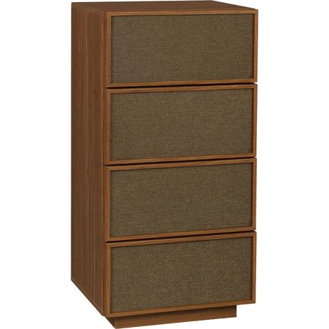 sweeek - Hochkommode mit Holz- und Stoffdekor, 4 Schubladen (1/5)