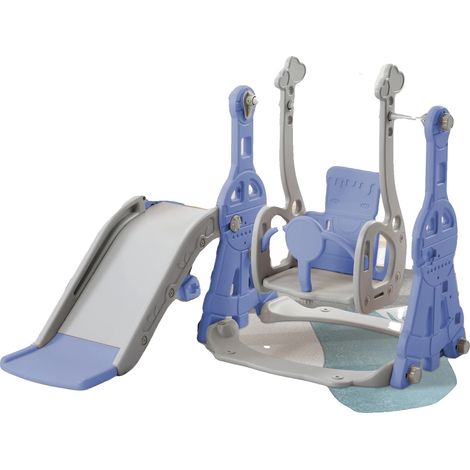 Set de jeux, pour enfants, design 4-en-1, utilisation intérieure et extérieure, Bleu (1/2)