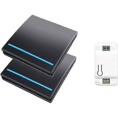 Interrupteur mural sans fil avec télécommande RF 1/2/3 boutons, récepteur 110 V/220 V - P (1/5)