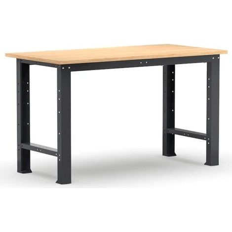banco da lavoro garage fisso fami "linea 391" in legno di faggio e lamiera grigio antracite 102,4x75x87,7 cm (1/3)
