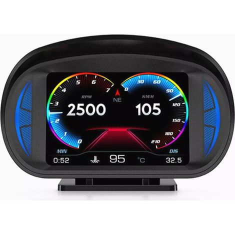 Affichage tête haute (HUD), OBD2, GPS, compteur de vitesse, alarme de survitesse, indicateur d'inclinaison, système double (1/5)