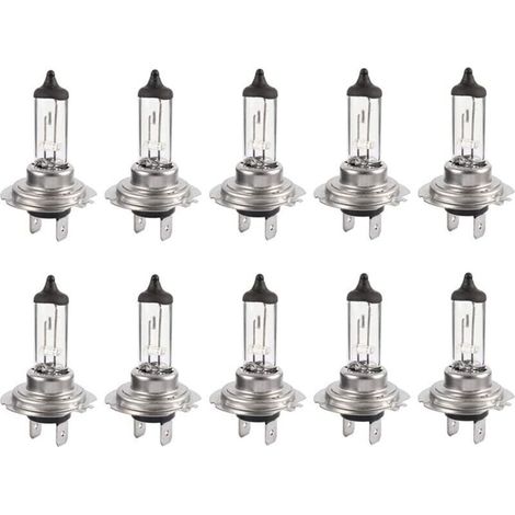 10pcs Ampoule halogène Led 12V H7 55W, Durable Ampoule blanche chaude Feux de route/feux de croisement pour voiture (1/4)