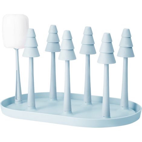 Égouttoir À Tasses - Bac De Récupération Intégré - Pour Tasses Mugs Biberons Verres - 12 Emplacements - Polypropylène - Noir (1/5)