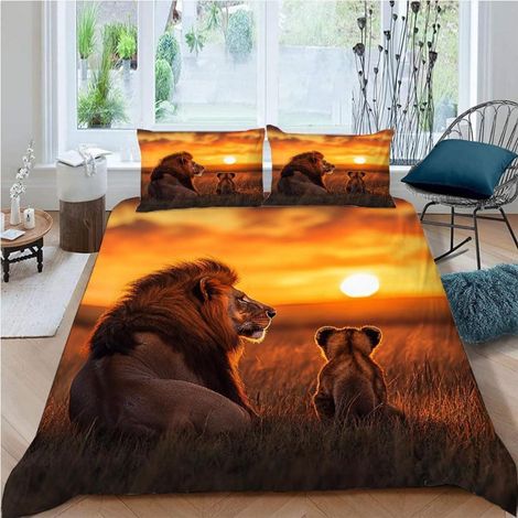 Bettwäsche Set 135x200 cm König der Löwen Mikrofaser 3-teilig für Kinder