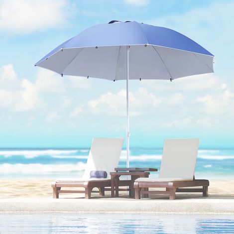 Strandsonnenschirm, moderner Sonnenschutz, UPF 50+ Lichtschutzfaktor, inklusive Tragetasche, marineblau