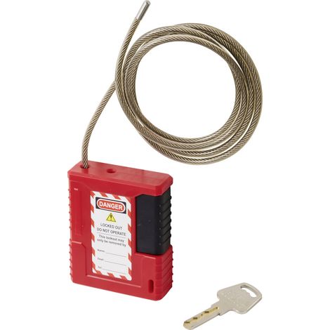 Sygonix SY-6872544 Lockout Kabelschloss verstellbar 1m    Rot        1 St. (1/5)