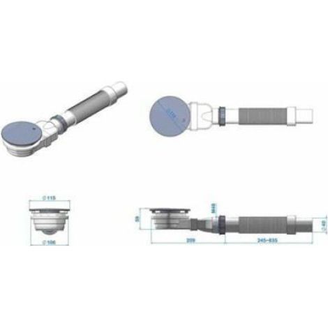Bonde de Douche Extra Plate 90 mm avec Siphon Anti-Odeurs et Tamis à Cheveux Flexible IMPTS pour Bac Douche Étanche (1/5)