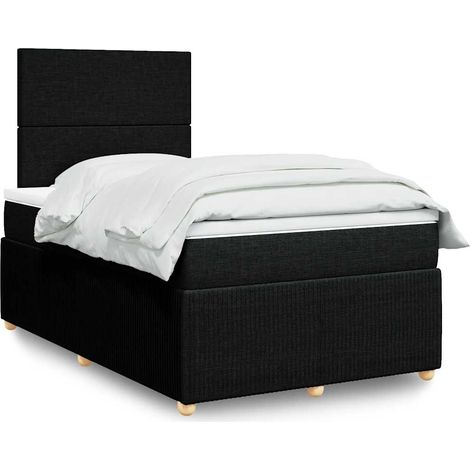 Boxspringbett mit Matratze Schwarz 120x190 cm Stoff