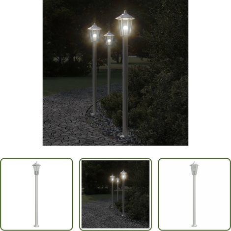 Éclairage extérieur - Lampadaire d'extérieur argenté 120 cm acier inoxydable (1/5)