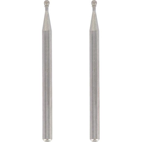Lot de 2 pointes Diamant, Bout rond, Diamètre de travail 2mm pour Gravure et Sculpture dans le Verre, Miroir, Céramique avec Outil Multiusage Dremel