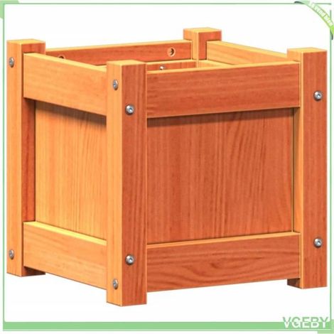Jardinière en bois - FAFEICY - 837398 - cire marron - pin massif - 31 x 31 x 31 cm (1/5)