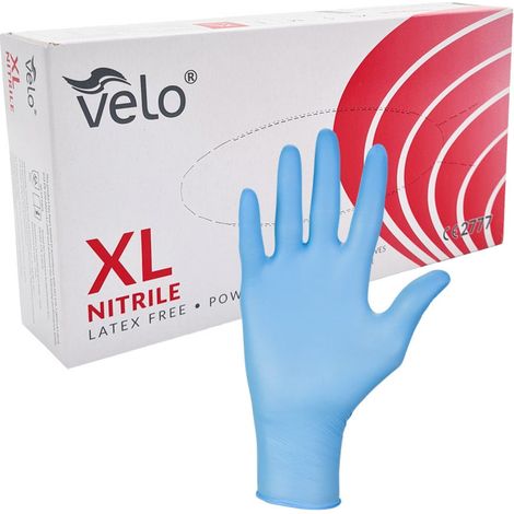 Guanti in nitrile Velo blu XL 100 pezzi (1/5)