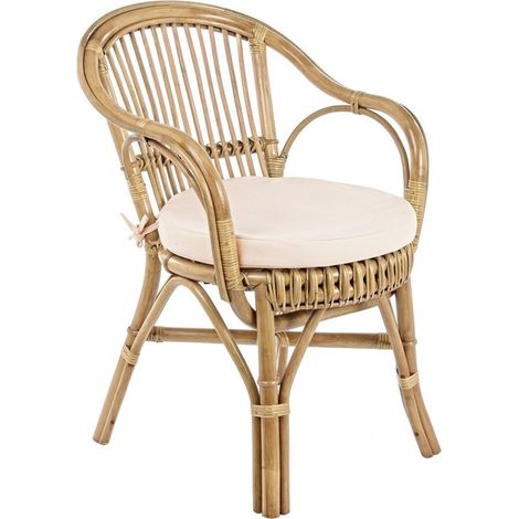 Poltrona Barina con cuscini comodi,  impilabile, struttura in rattan per esterno da 80 cm -Confezione da 2 pezzi (1/5)