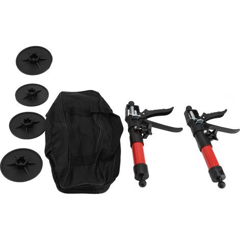 2 pièces poteau de Support forte charge Base universelle cric d'armoire télescopique système de 3ème main rouge S (30-59 cm/11.81-23.23in) (1/2)