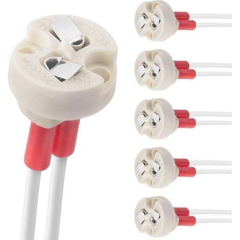 Base à deux broches, G4, GU5.3, G6.35, GY6.35, GX5.3 MR16, GZ4 MR11, support de lampe à corps en céramique à douille halogène (6 pièces) (1/5)