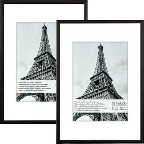 Cadre Photo Alu Plexiglas A4 29.7x42cm, Noir Mural, Lot 2 Ensembles (1/5)