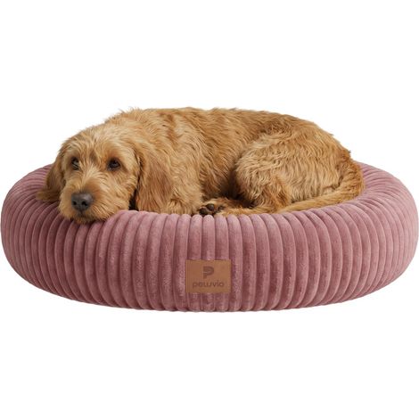 Panier pour Chien, Panier Donut Chien Rond, Rebords Surélevés, Soutien Tête et Cou, Coussin Qui Garde Sa Forme, Housse Amovible, Lavable à 30 °C, Dessous Antidérapant, Tailles M - L (1/5)
