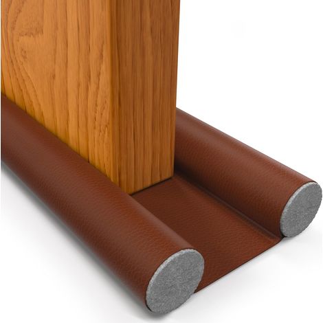 Boudin de Porte Isolant Froid – Bas de Porte Isolant, Anti Courant d'air, Isolation Phonique et Thermique,Ajustable jusqu'à 93cm (1, Marron)