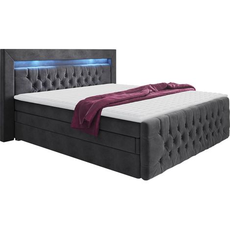 Cama continental Aura IV , Doble, Continental, 140x200, Tapiz, Somieres, 160x220x115cm, LED