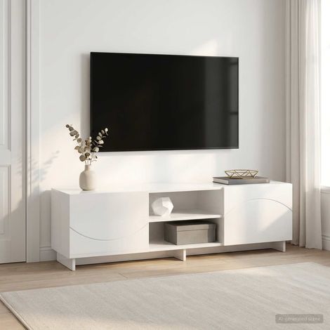 vidaXL Soporte de TV 140 x 34,5 x 40 cm Blanco Brillante (1/5)