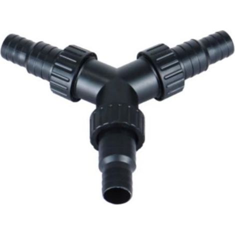 Répartiteur de Débit 3 Voies pour Pompe Aquarium Y Noir 20/25mm Raccord Flexible Étanche Eau Douce Mer Filtration Décoration (1/3)